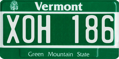 VT license plate XOH186