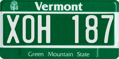 VT license plate XOH187