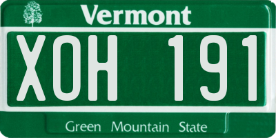 VT license plate XOH191