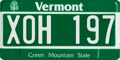 VT license plate XOH197