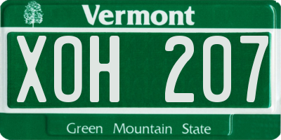 VT license plate XOH207