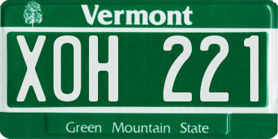 VT license plate XOH221
