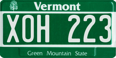 VT license plate XOH223