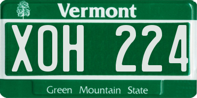 VT license plate XOH224