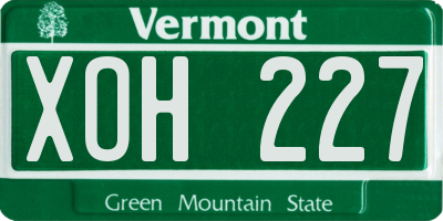 VT license plate XOH227