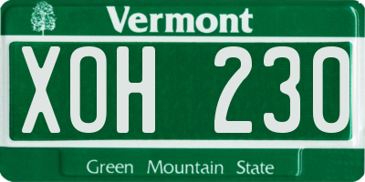 VT license plate XOH230