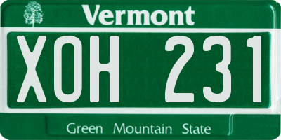 VT license plate XOH231