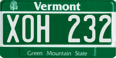 VT license plate XOH232