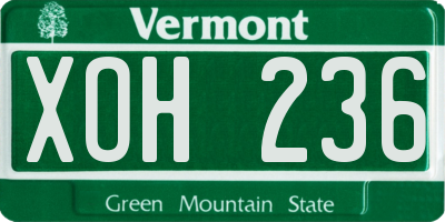 VT license plate XOH236
