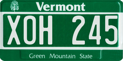 VT license plate XOH245