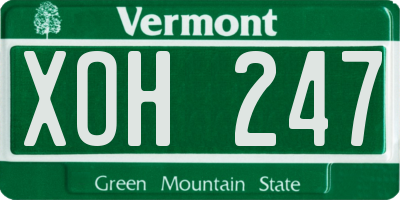 VT license plate XOH247