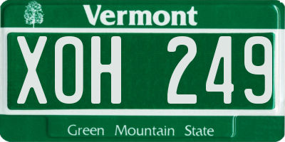 VT license plate XOH249