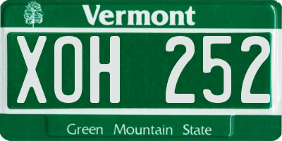 VT license plate XOH252