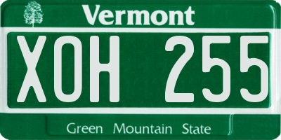 VT license plate XOH255