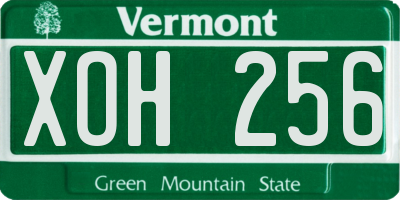 VT license plate XOH256