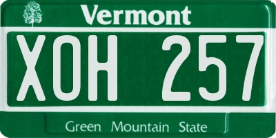 VT license plate XOH257