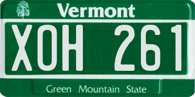 VT license plate XOH261