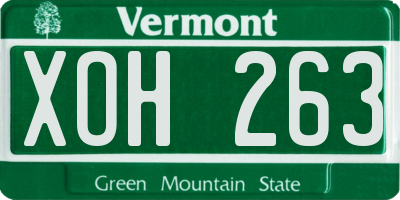 VT license plate XOH263