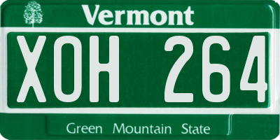 VT license plate XOH264
