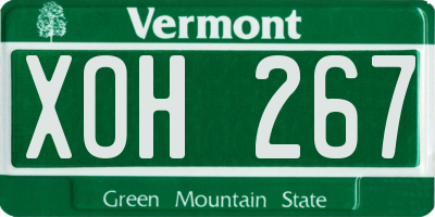 VT license plate XOH267