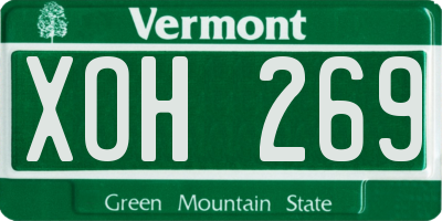 VT license plate XOH269