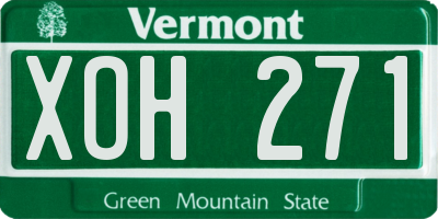VT license plate XOH271