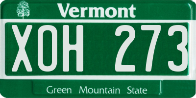 VT license plate XOH273