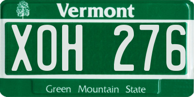 VT license plate XOH276