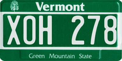 VT license plate XOH278