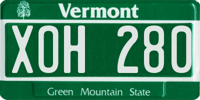 VT license plate XOH280