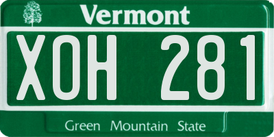 VT license plate XOH281