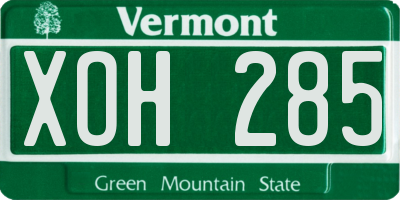 VT license plate XOH285