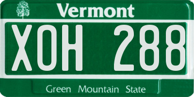 VT license plate XOH288