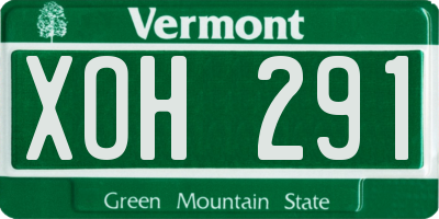 VT license plate XOH291