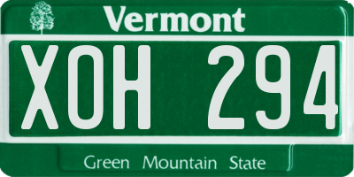 VT license plate XOH294