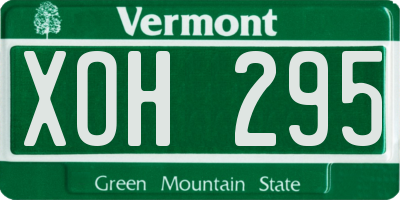 VT license plate XOH295