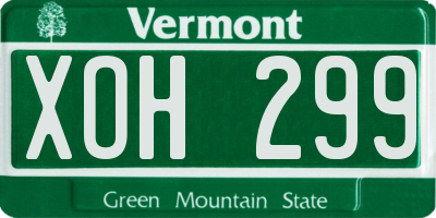 VT license plate XOH299