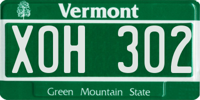 VT license plate XOH302