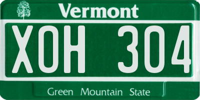VT license plate XOH304