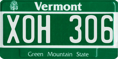 VT license plate XOH306