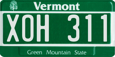 VT license plate XOH311