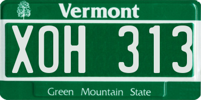 VT license plate XOH313