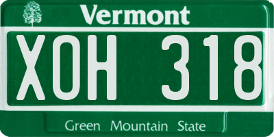VT license plate XOH318