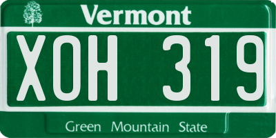 VT license plate XOH319