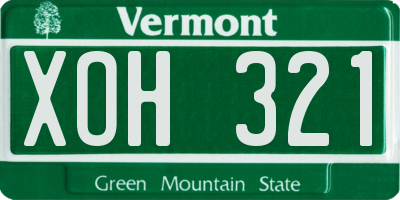 VT license plate XOH321