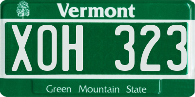 VT license plate XOH323