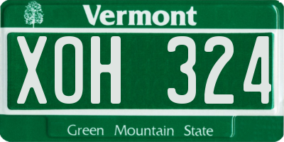 VT license plate XOH324