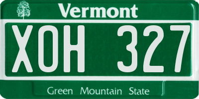 VT license plate XOH327