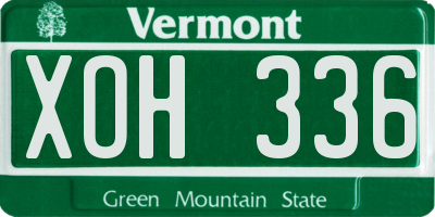 VT license plate XOH336