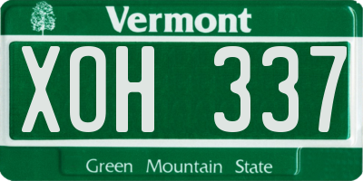 VT license plate XOH337